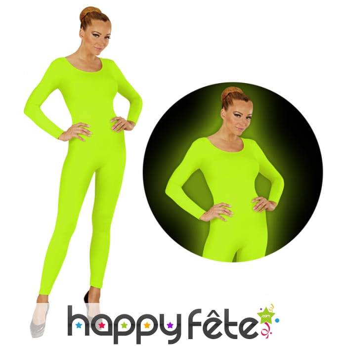 Justaucorps vert fluo pour femme
