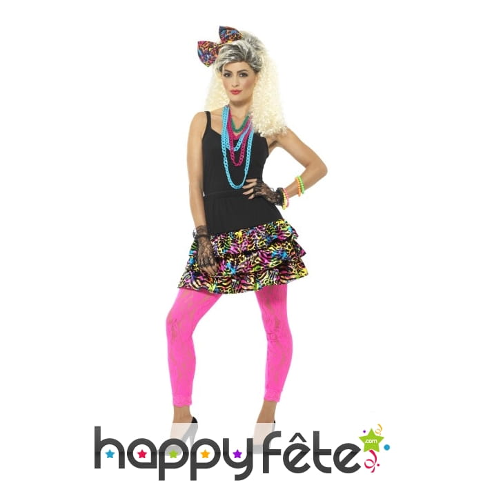 Kit années 80 multicolore pour femme