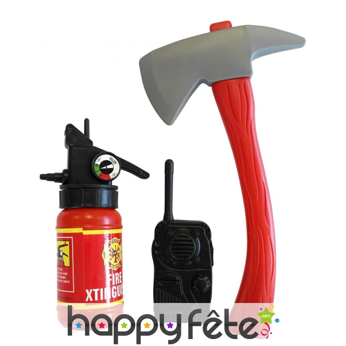 Kit accessoires de pompier pour enfant