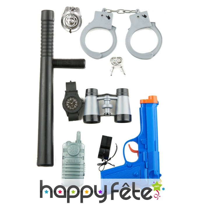Kit accessoires plastique de Policier pour enfant