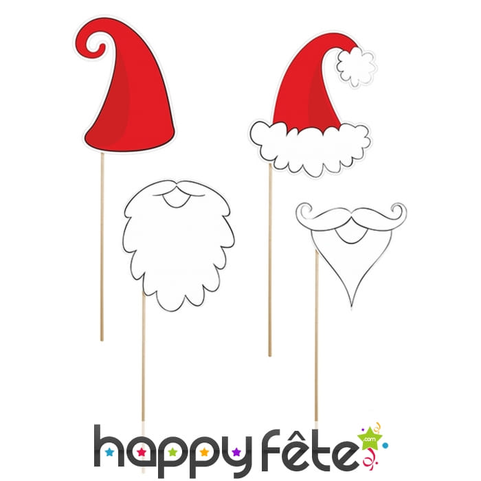 Kit de 4 pièces photobooth de Père Noël