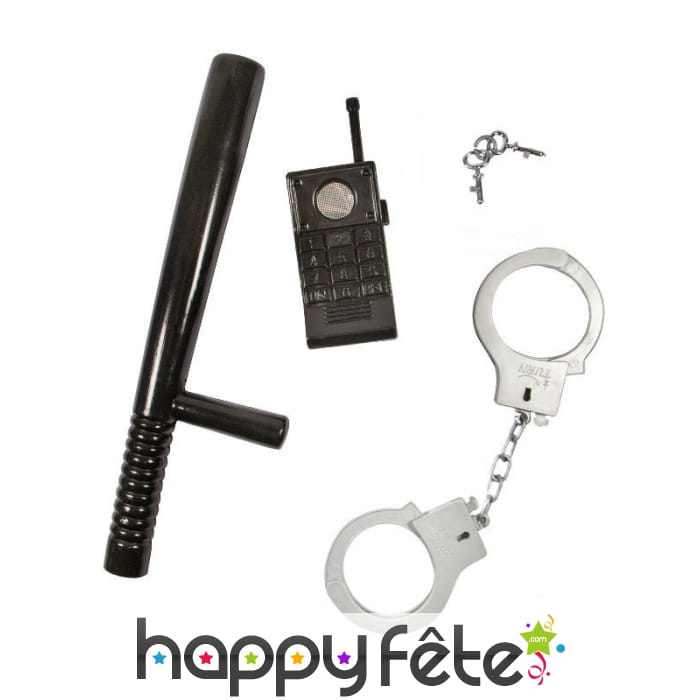 Kit d'accessoires de policier pour enfant