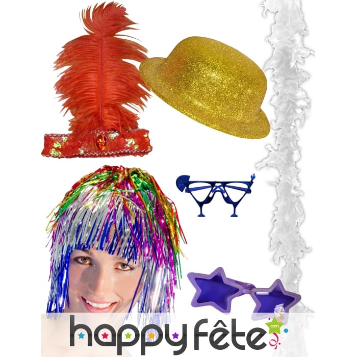 Kit d'accessoires soirée déguisée, 12 personnes