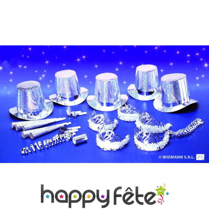 Kit de cotillons hologramme diamant