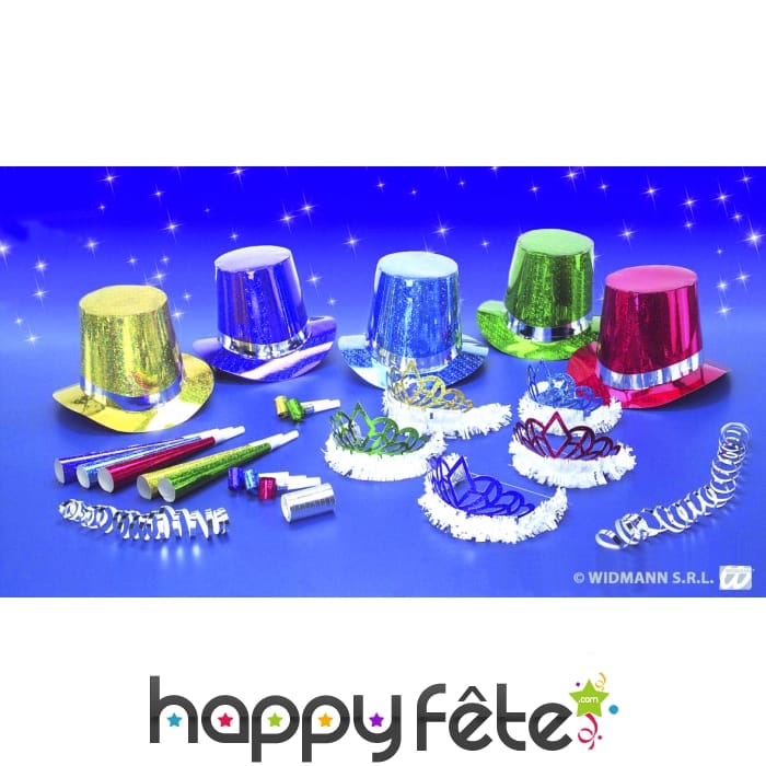 Kit de cotillons hologramme multicolore