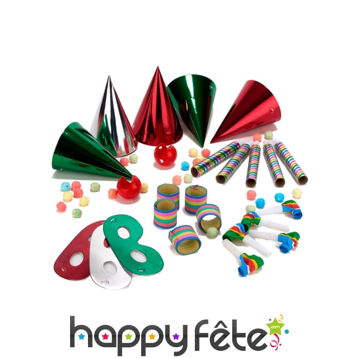 Kit de cotillons multicolores pour 5