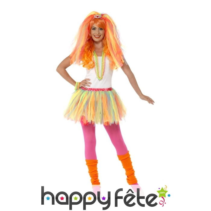Kit de déguisement princesse néon multicolore