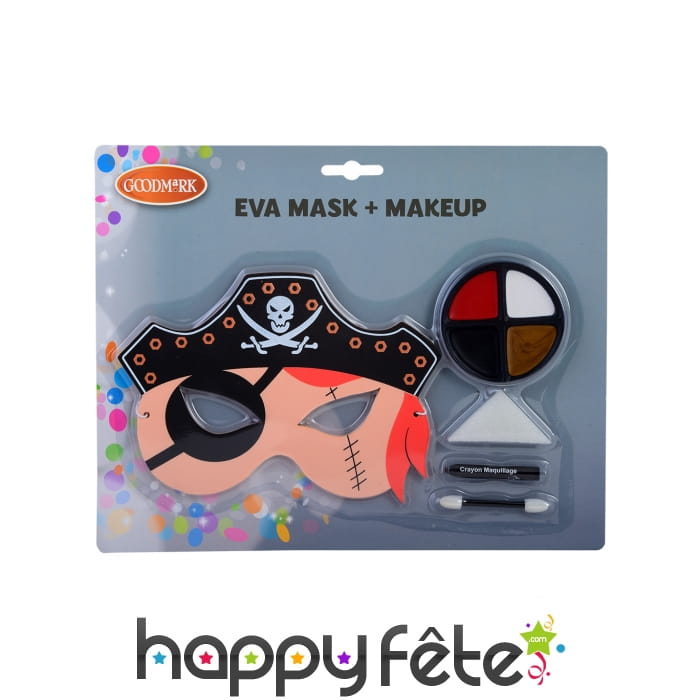 Kit de maquillage de pirate avec masque, enfant