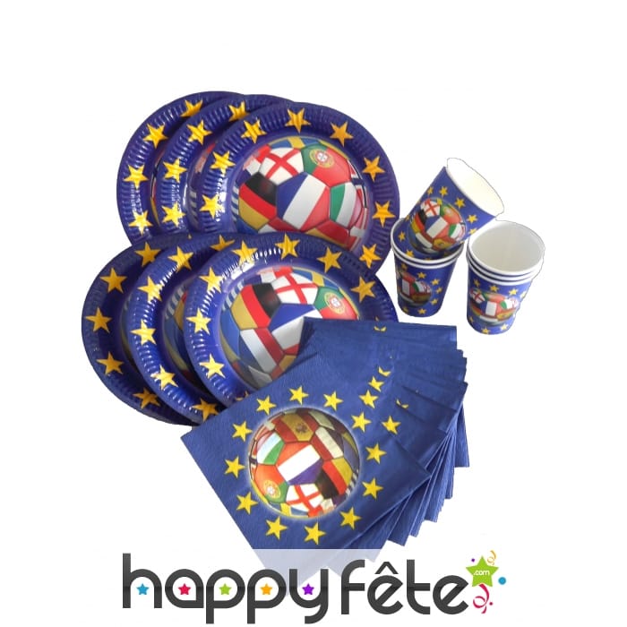 Kit de vaisselle jetable Football Mondial