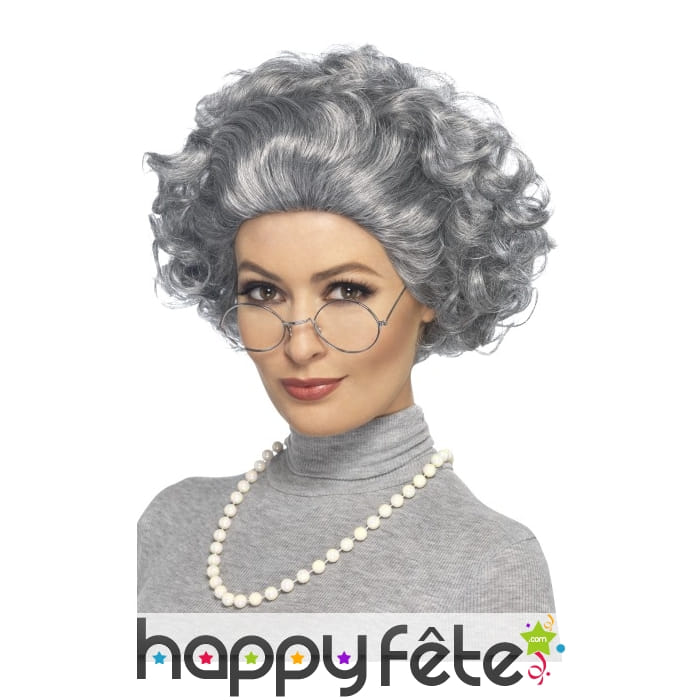 Kit grand mère et père perruques, accessoires