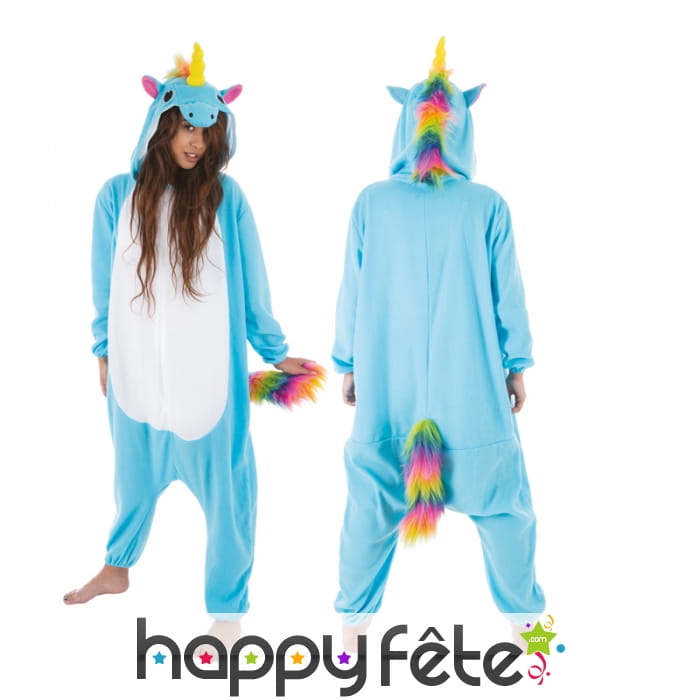 Kigurumi licorne bleue