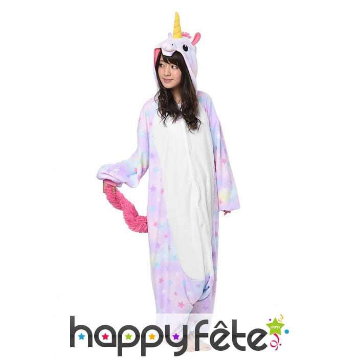 Kigurumi licorne coloris pastels pour adulte
