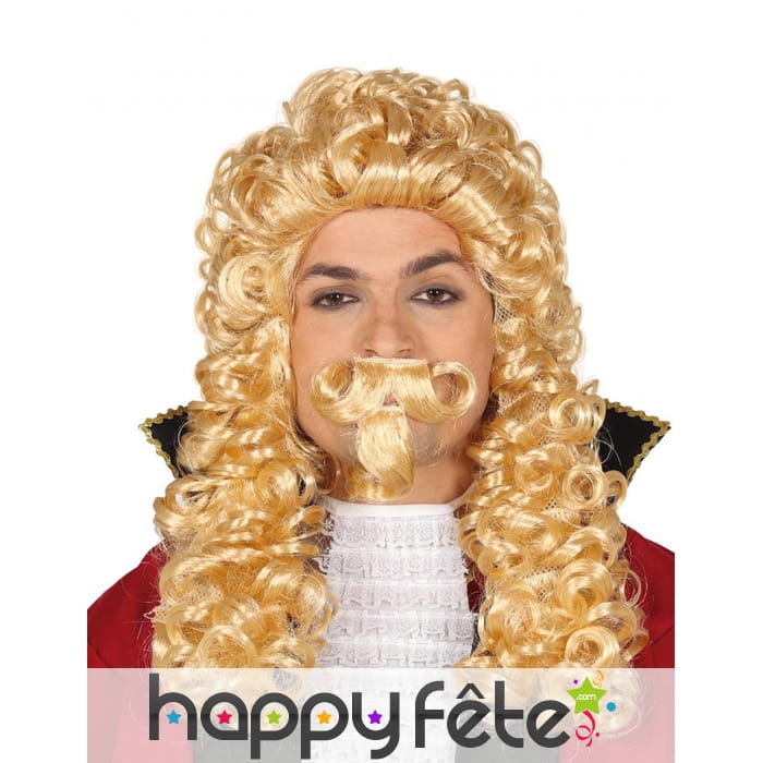 Kit perruque et moustache de Marquis blond adulte