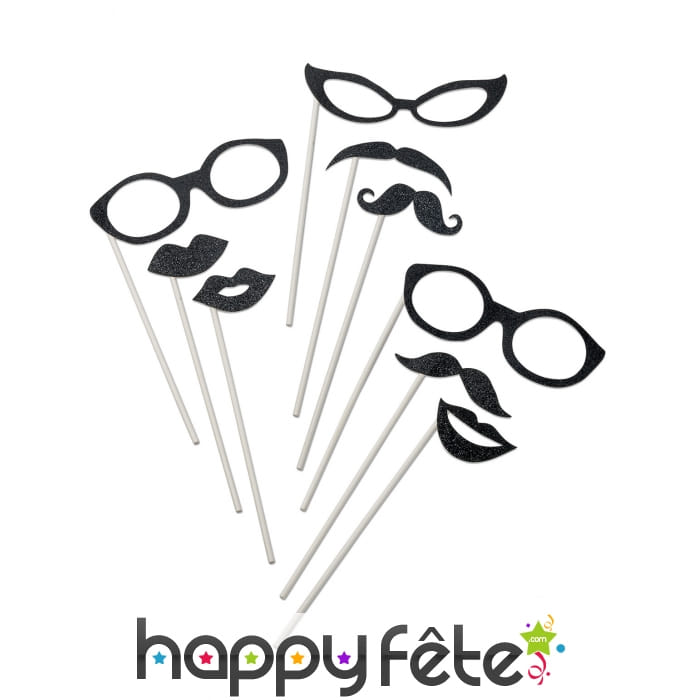 Kit photobooth noir pailletté