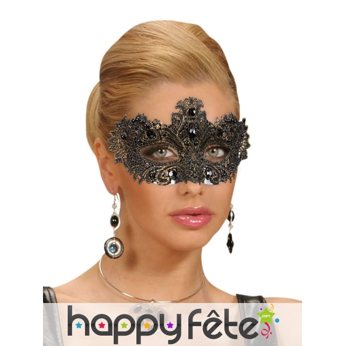 Loup antique doré recouvert de pierres