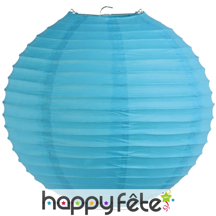 Lanterne boule bleu clair en papier de 30cm