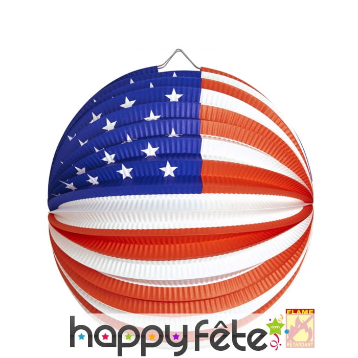 Lanterne boule drapeau Américain