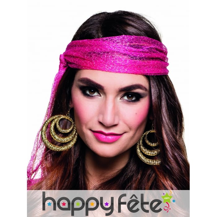 Large boucles d'oreilles effet Gipsy doré