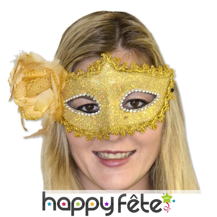 Loup Baroque doré en dentelles