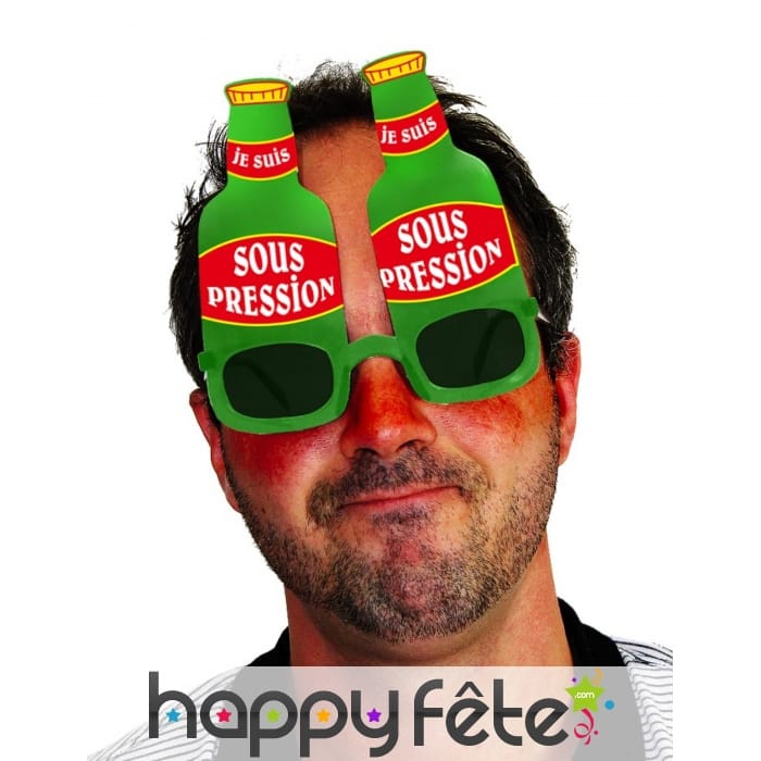 Lunettes bouteille de bière je suis sous pression