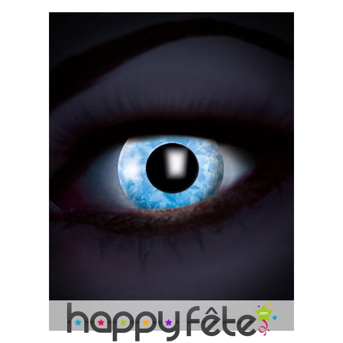 Lentilles bleues effet diamant UV