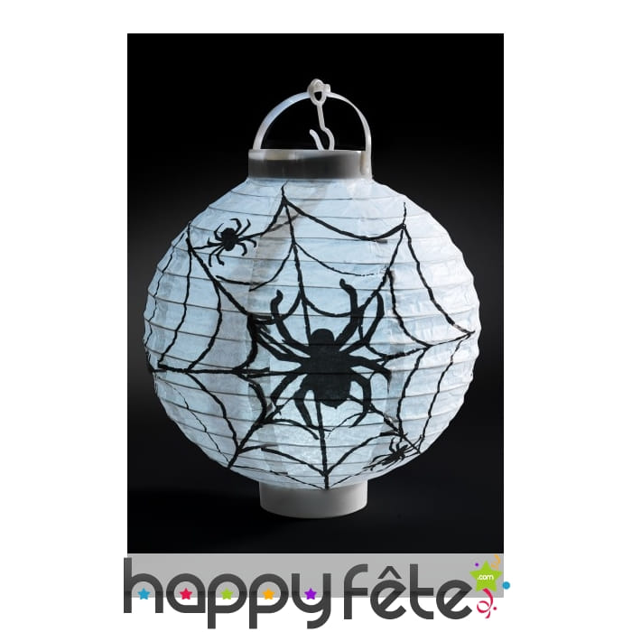 Lanterne blanche motif araignée, en papier