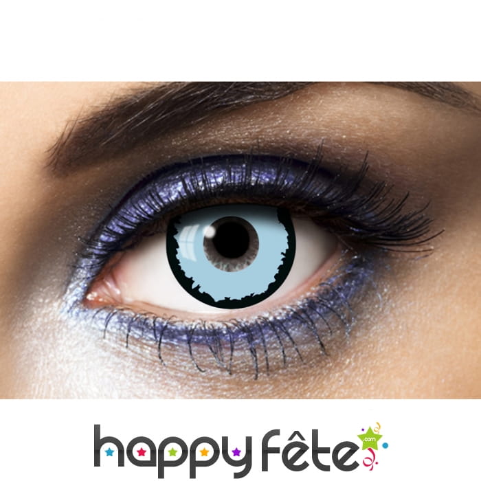 Lentilles bleues sur fond noir