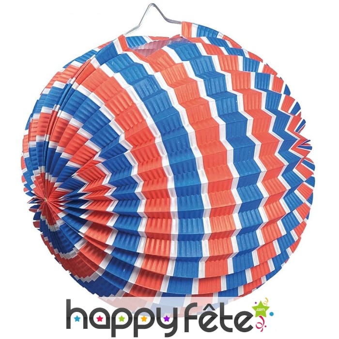 Lampion boule tricolore de 25cm