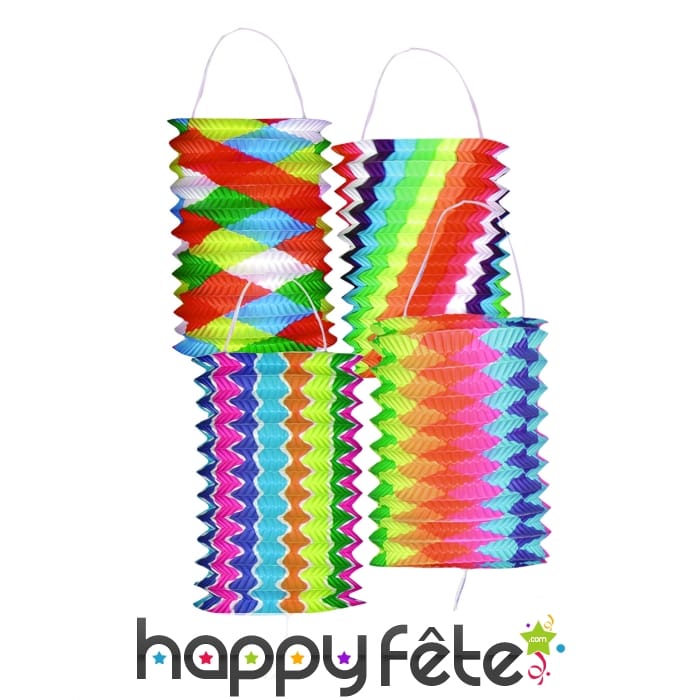 Lampion cylindrique bariolé