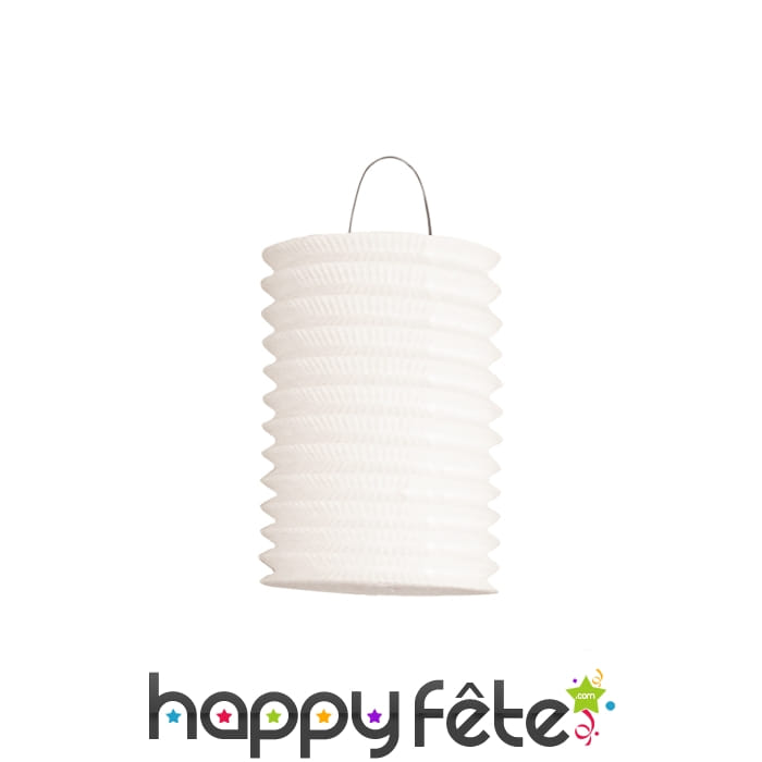 Lampion cylindrique blanc de 16 cm
