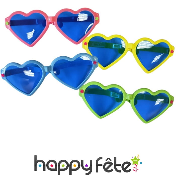 Lunettes coeurs colorés