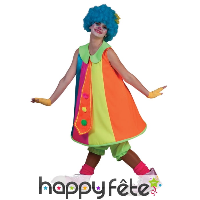 Large combinaison de clown coloré pour femme
