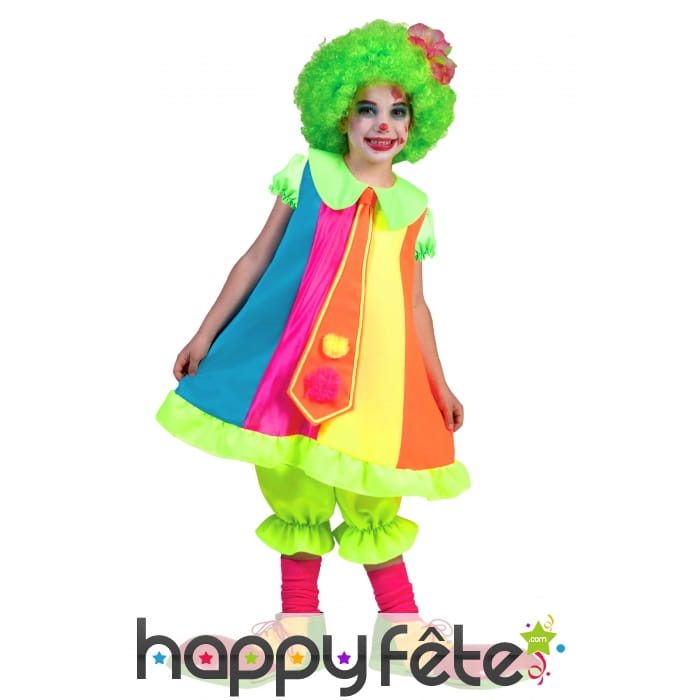 Large costume de clown coloré pour enfant