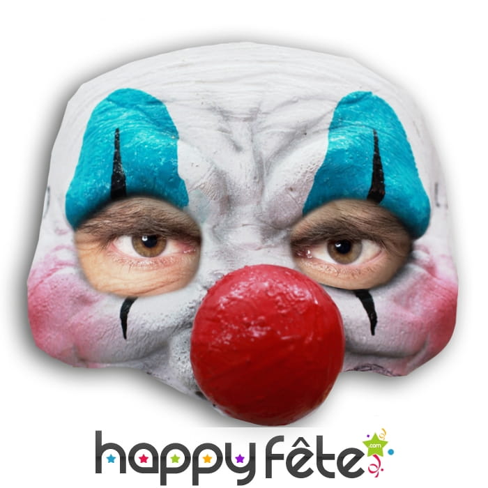 Loup clown en latex avec nez rouge