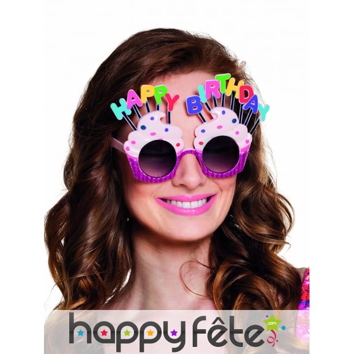 Lunettes cupcake Happy Birthday