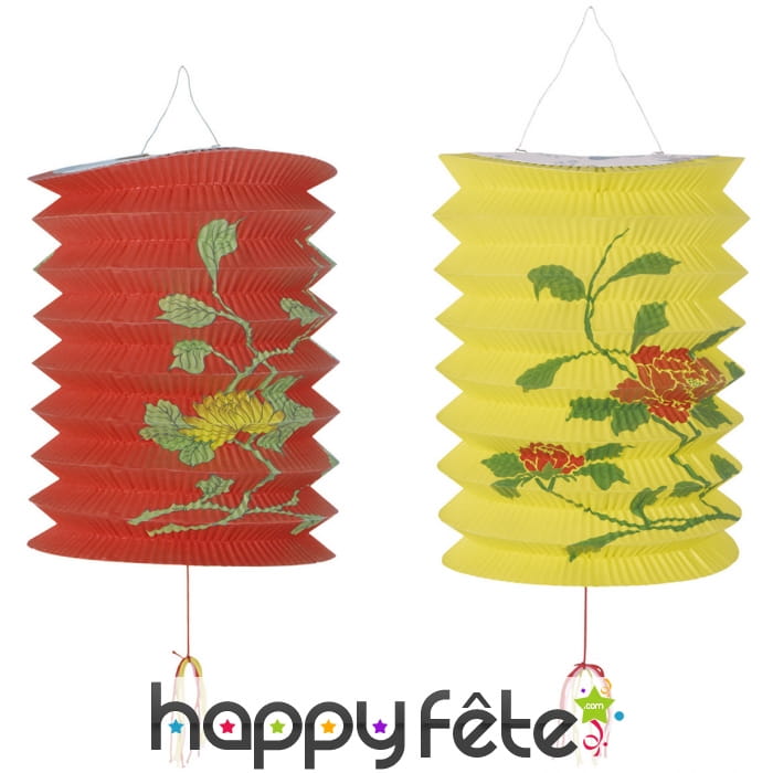 Lanternes chinoises motif fleurs