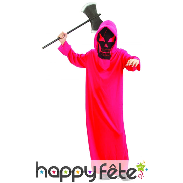 Long costume rouge de petit squelette diable
