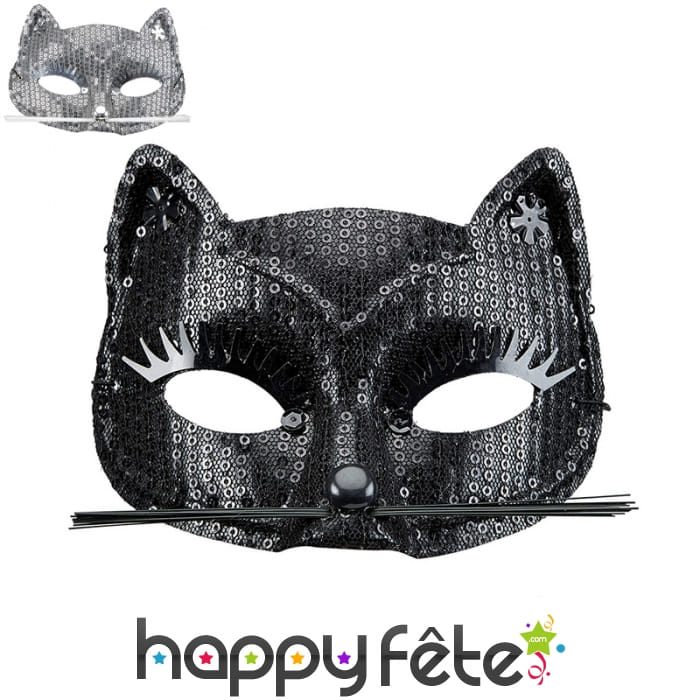 Loup chat recouvert de sequins
