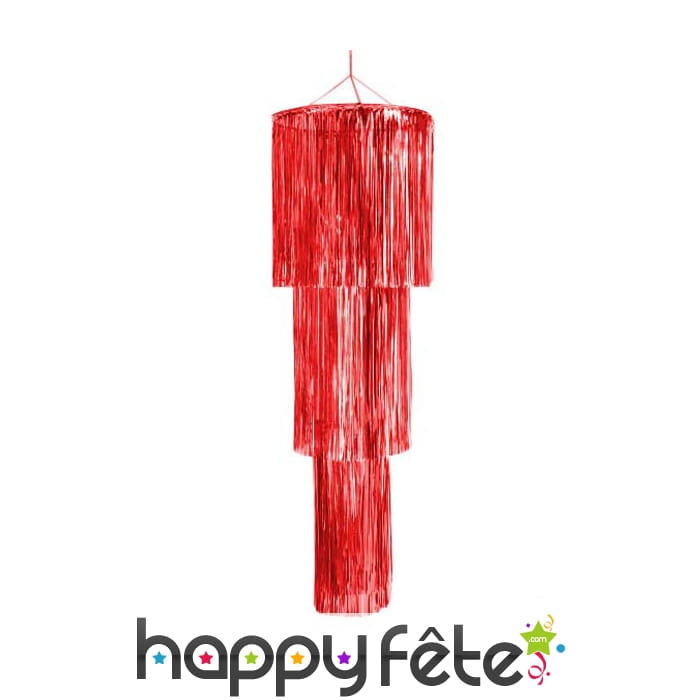Lustre cascade rouge de 120 x 40 cm