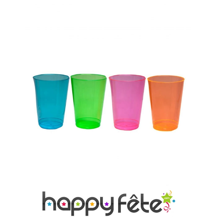Lot de 50 verres demi-pinte en plastique coloré