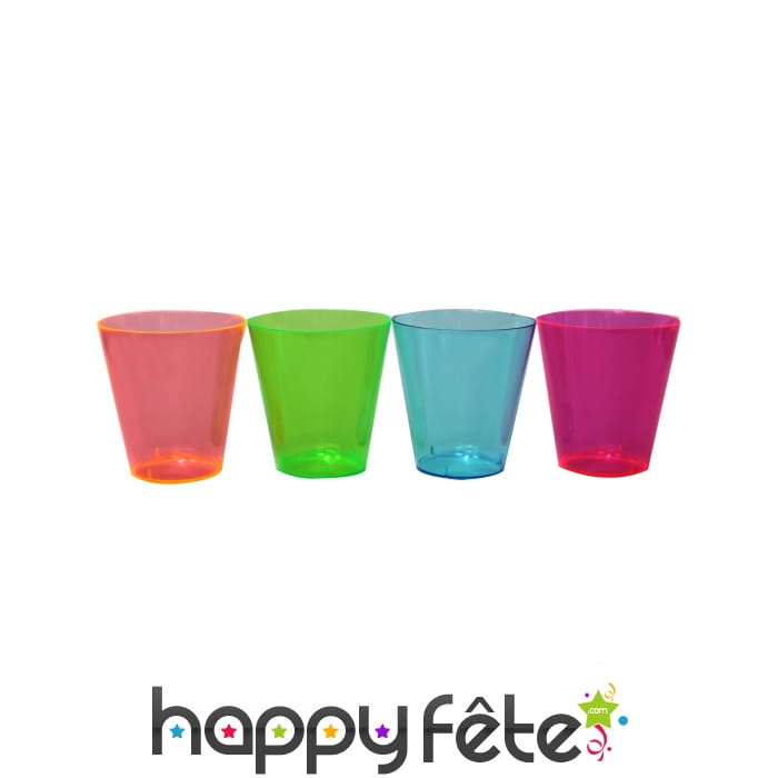 Lot de 50 verres shooter en plastique coloré