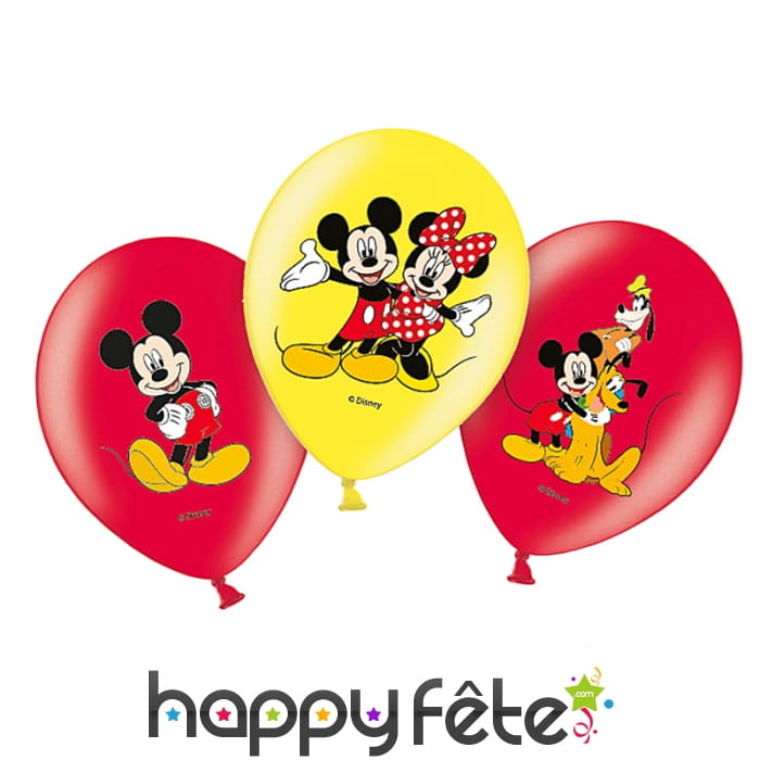 Lot de 6 ballons mickey mouse