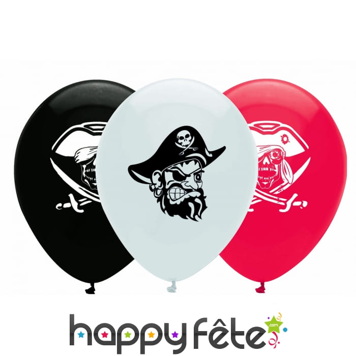 Lot de 6 ballons thème pirate