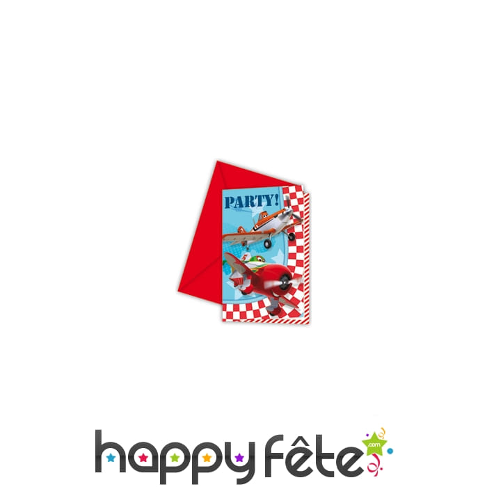 Lot de 6 cartes / enveloppes Disney planes