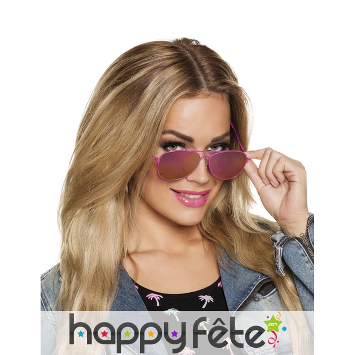 Lunettes d'aviateur avec montures roses