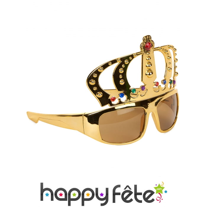 Lunettes dorée avec couronne