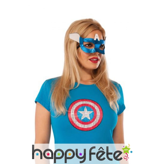 Loup de Captain America métallisé pour femme