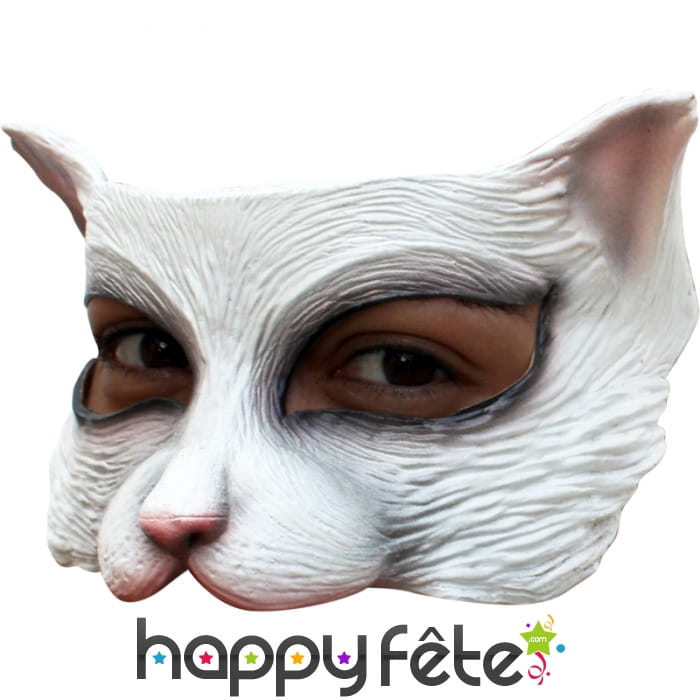 Loup de chat blanc en latex