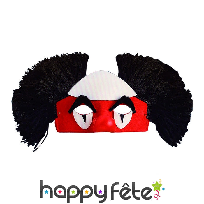 Loup de clown avec cheveux noir