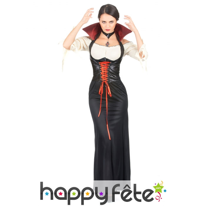 Long déguisement de vampire avec corset